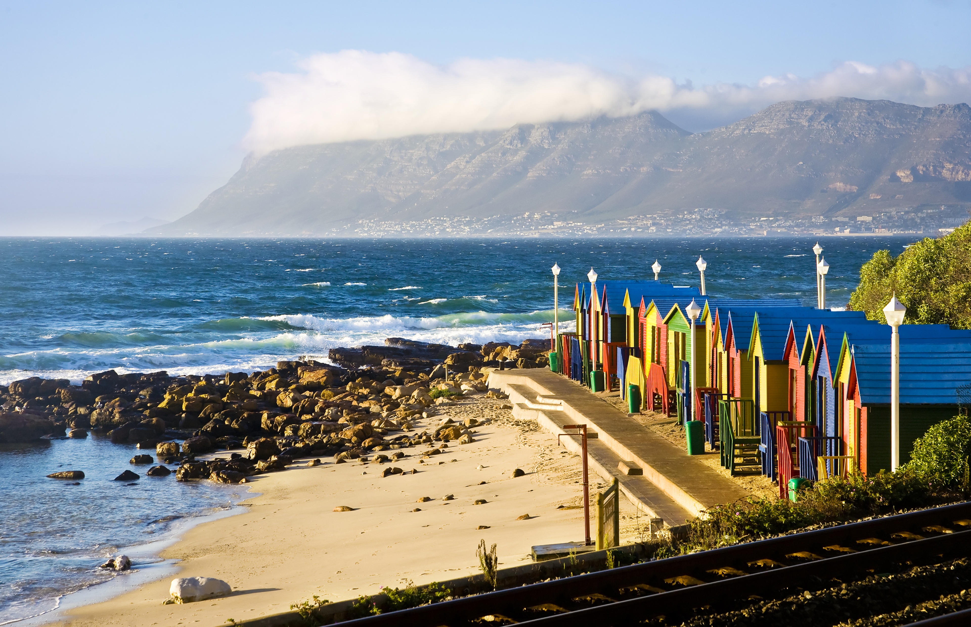 Der Strand St. James Beach in Kapstadt Südafrika