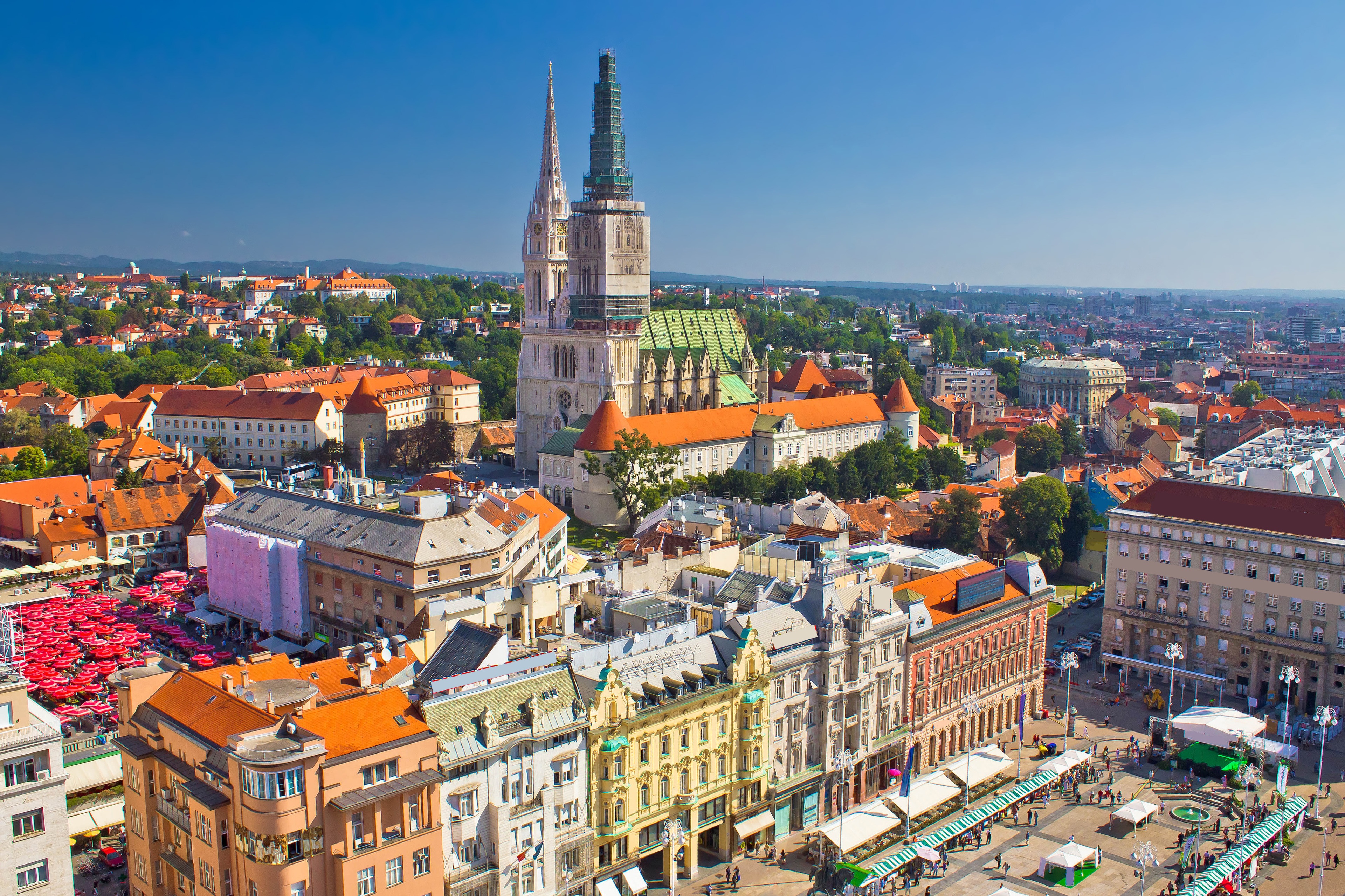 Blick auf die Innenstadt von Zagreb in Kroatien