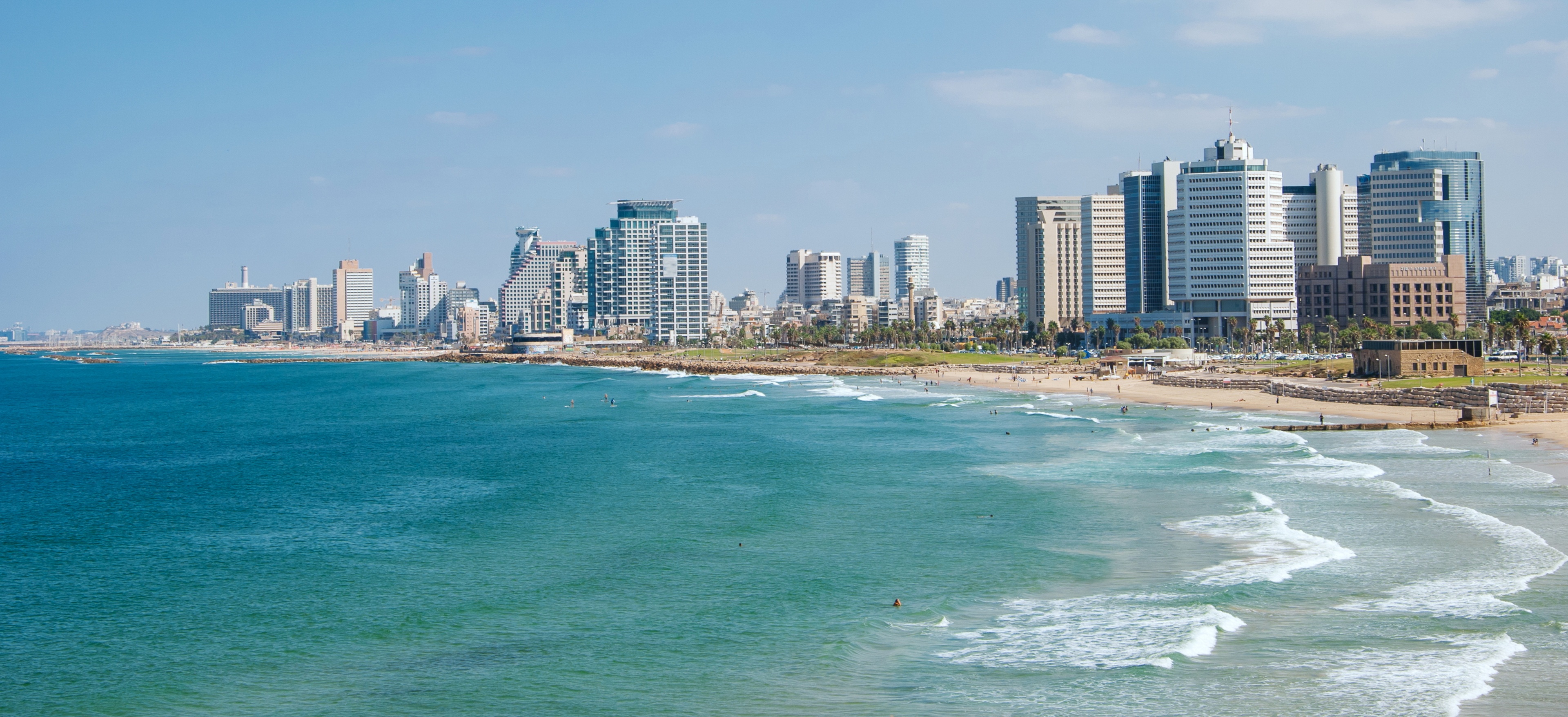 Blick auf den Strand von Tel Aviv in Israel