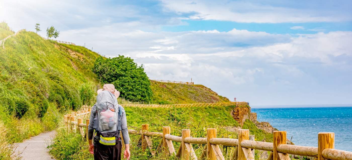Camino De Santiago - Netzwerk historischer Pilgerrouten, die durch Europa nach Santiago de Compostela in Spanien führen