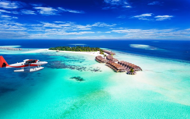 Fluege Malediven - Blick auf ein Inselresort
