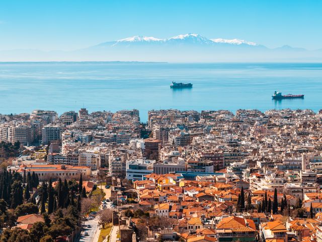 Die Stadt Thessaloniki bei Chalkidiki in Griechenland