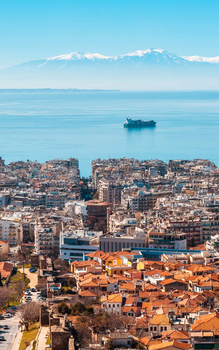Die Stadt Thessaloniki bei Chalkidiki in Griechenland