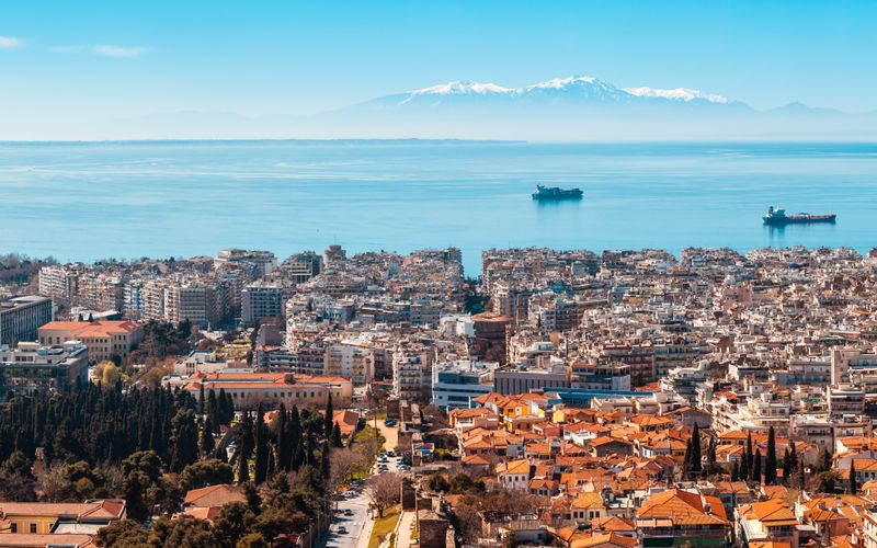 Die Stadt Thessaloniki bei Chalkidiki in Griechenland