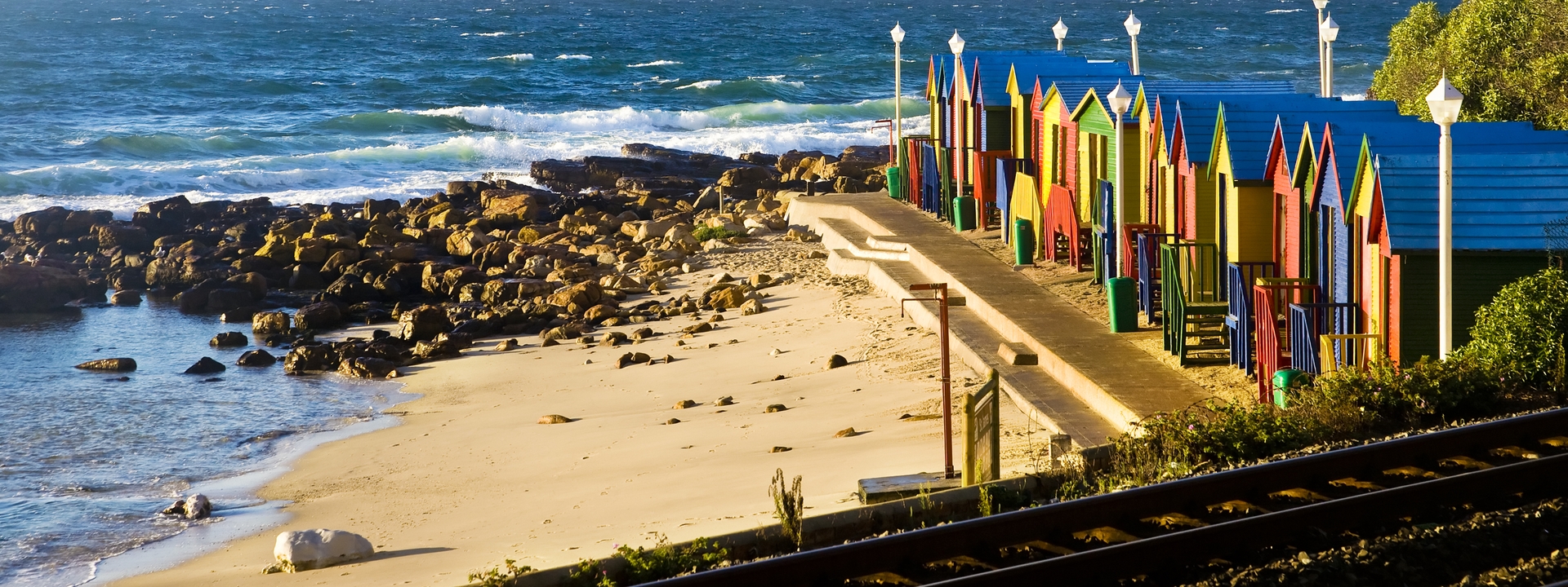 Der Strand St. James Beach in Kapstadt Südafrika
