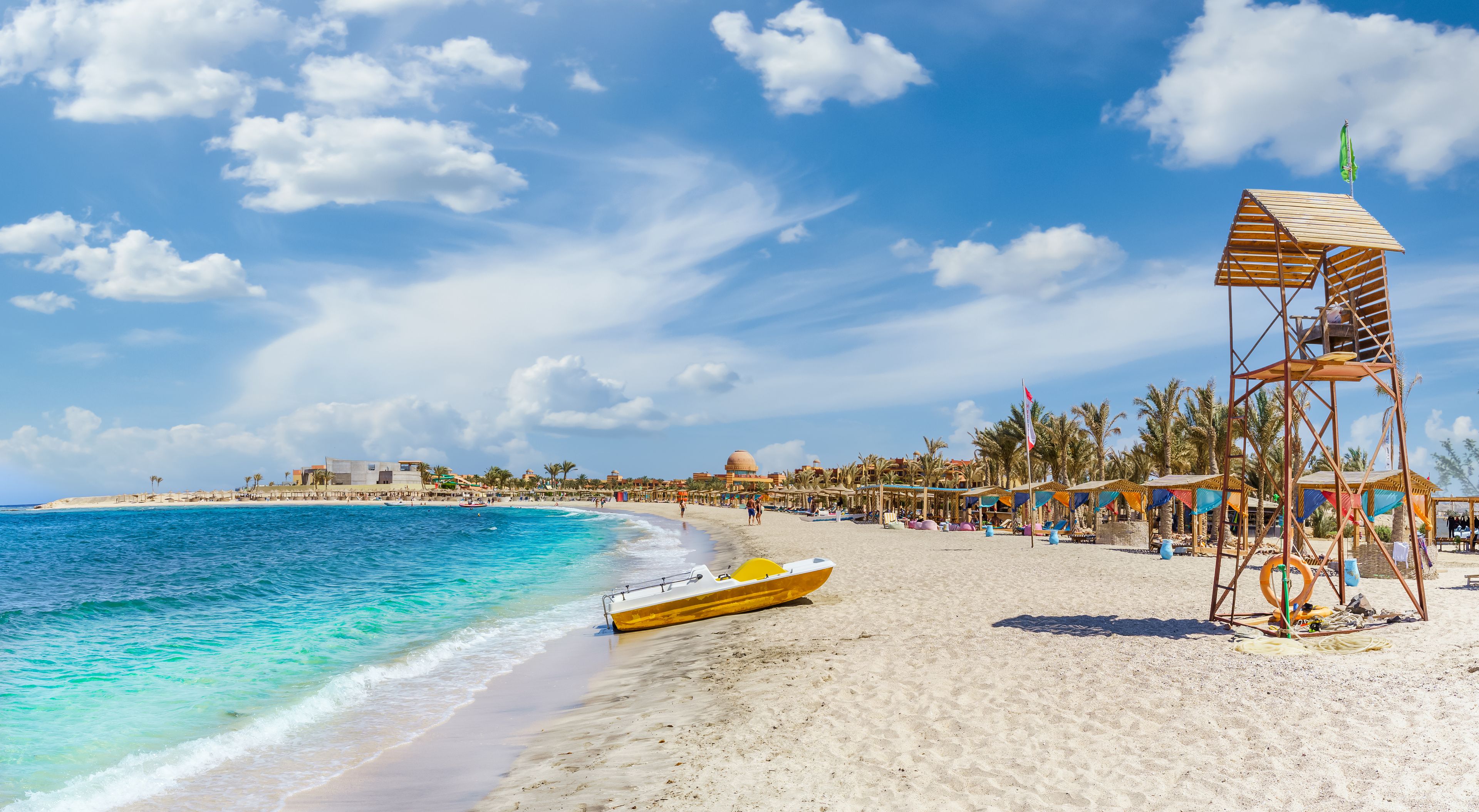 Schöner Blick auf den Strand Abu Dabbab in Marsa Alam