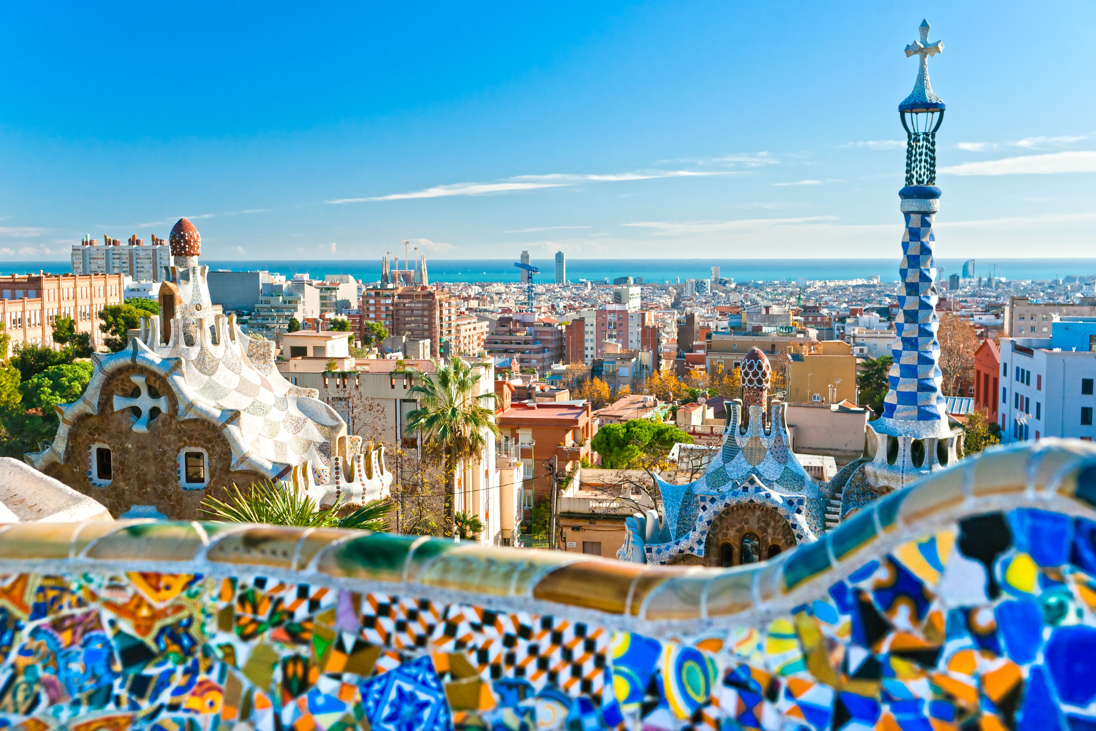 Eine der besten Sehenswürdigkeiten Barcelonas - Der Park Guell.