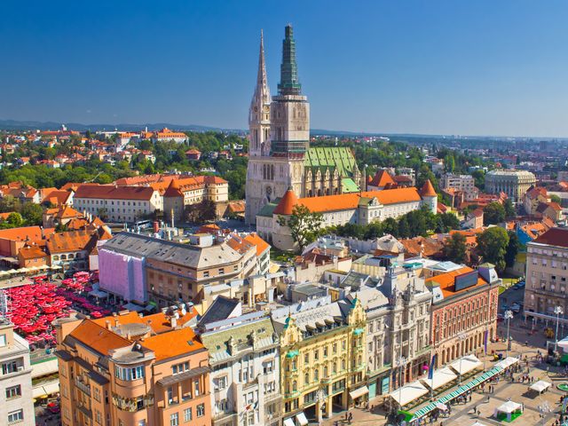 Blick auf die Innenstadt von Zagreb in Kroatien