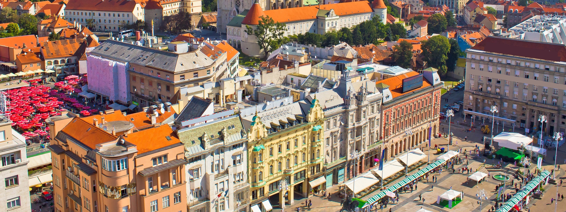 Blick auf die Innenstadt von Zagreb in Kroatien