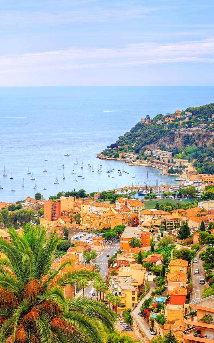 Blick auf die Cote Azur in Villefranche bei Nizza