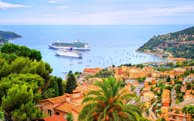 Blick auf die Cote Azur in Villefranche bei Nizza