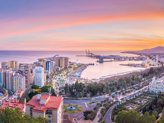 Malaga an der Costa del Sol in Andalusien - Schöner Blick über die Metropole.