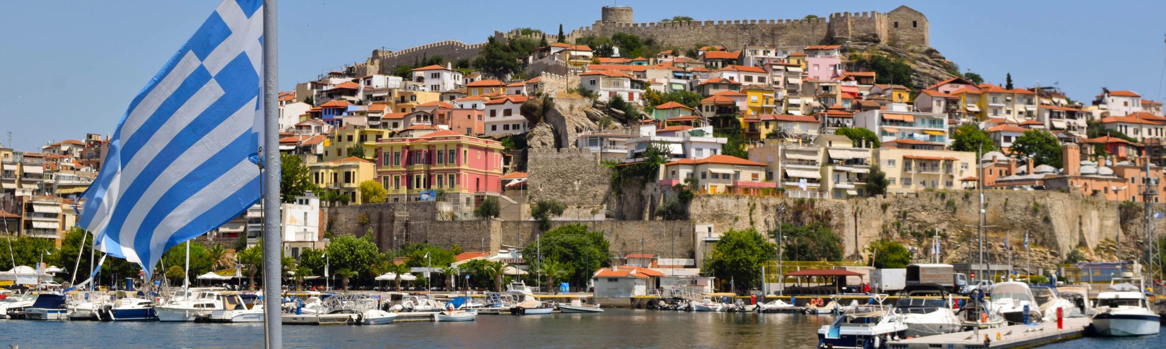 Blick auf die Stadt Kavala in Griechenland