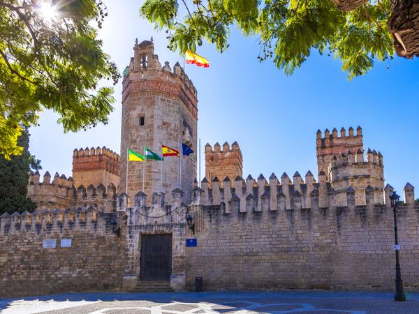 Blick auf Castillo de San Marcos in El Puerto de Santa María an der Costa de la Luz.