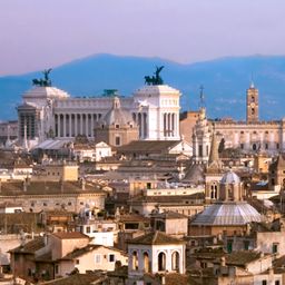 Fluege Rom - Blick über die Ewige Stadt Rom in Italien