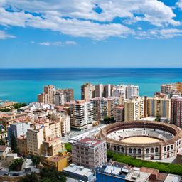 Flug buchen - Blick auf Malaga in Andalusien