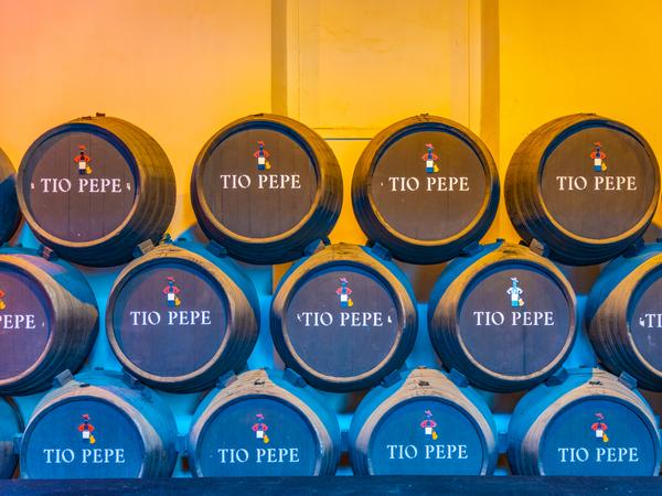 Die Bodega Tio Pepe in Jerez de la Frontera in Andalusien.