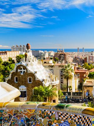Blick auf den Park Guell in Barcelona.