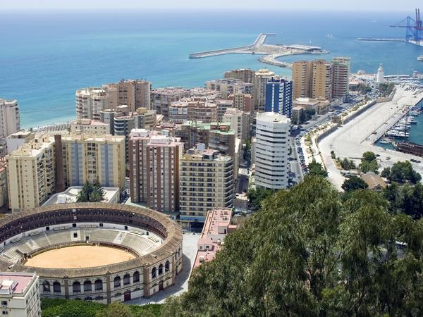Die Stierkampfarena Piazza de Toros in Malaga.