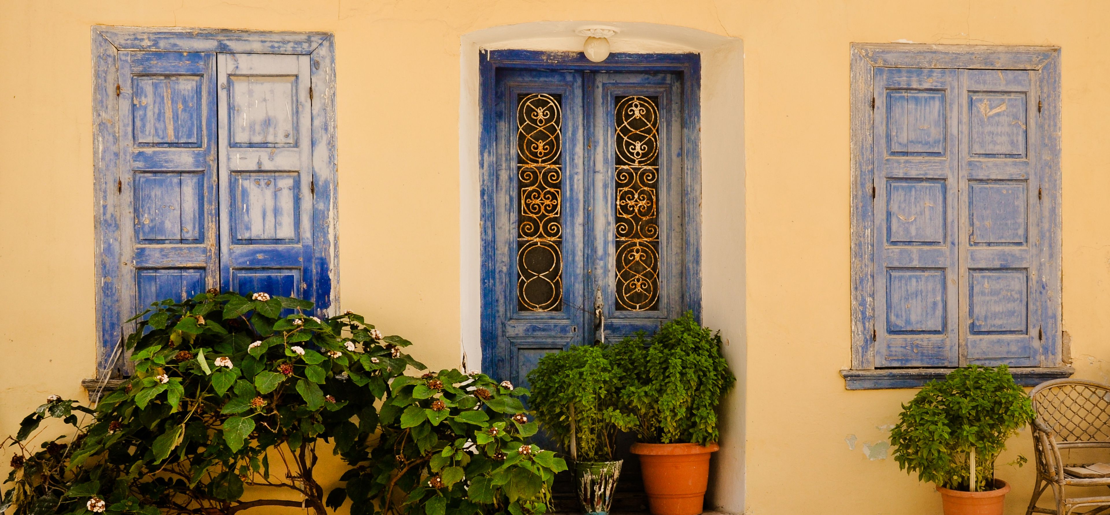 Häuseransicht in Samos in Griechenland