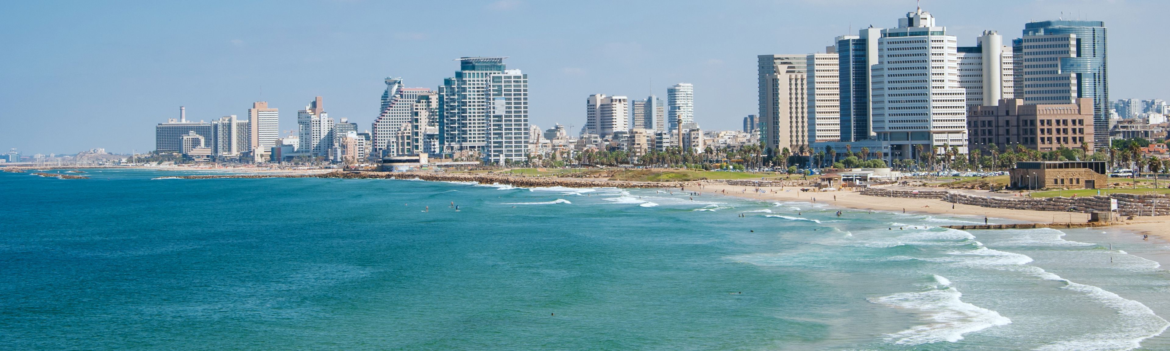 Blick auf den Strand von Tel Aviv in Israel