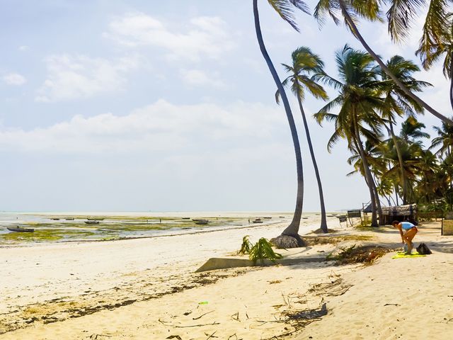 Fluege Sansibar - Blick auf einen Strand in Sansibar in Tansania