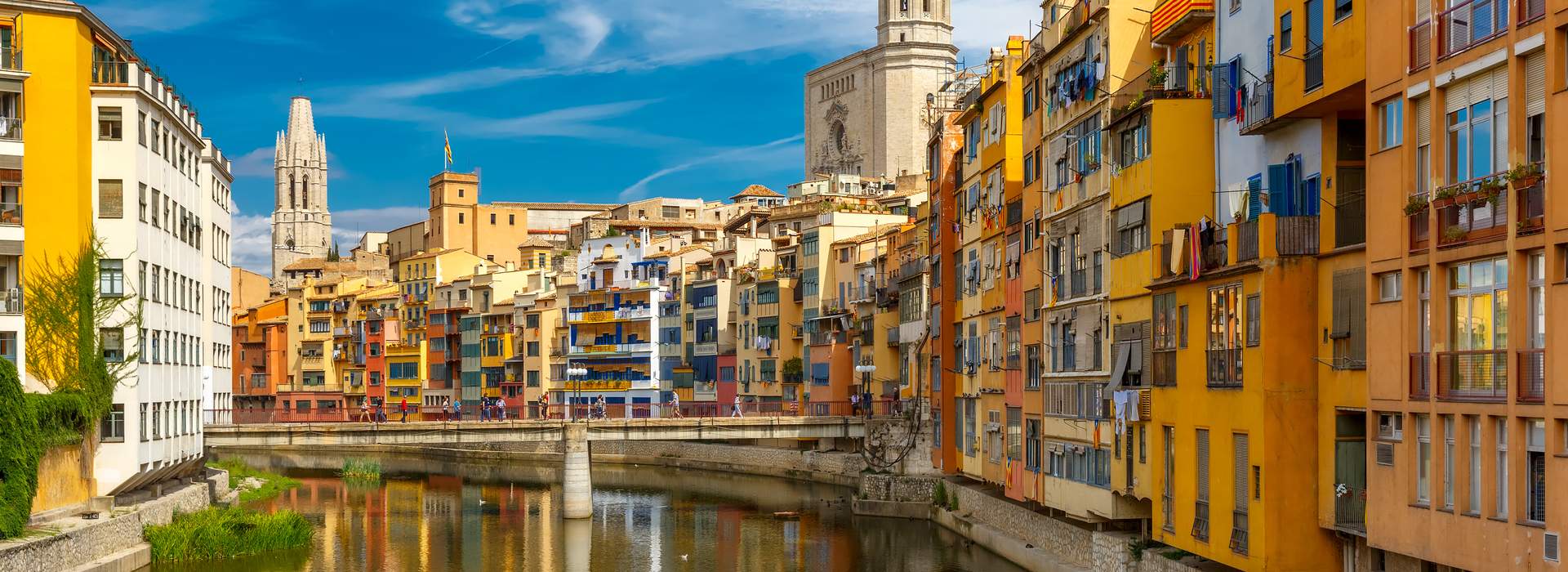 Die bunten Häuser in Girona, Katalonien, Spanien.