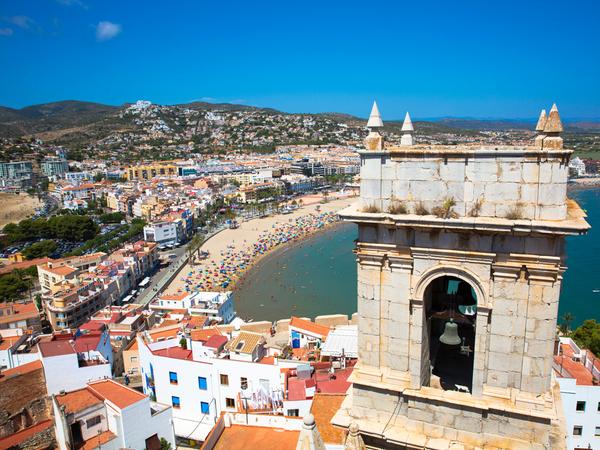 Peniscola Ansicht vom Castillo-del Papa Luna an der Costa del Azahar.