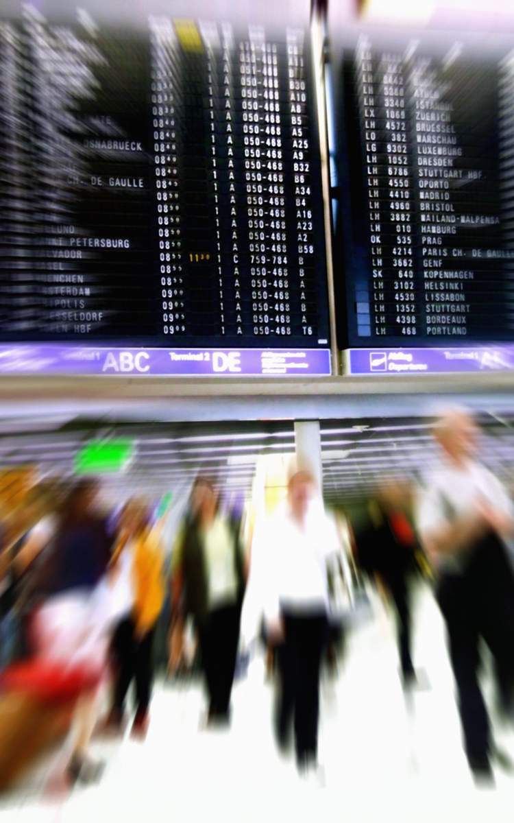 Blick in die Flughafen Halle.