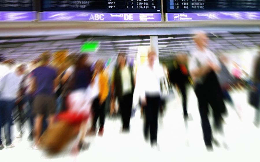 Blick in die Flughafen Halle.