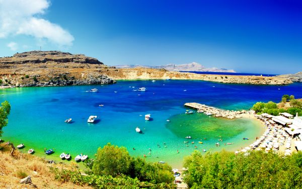 Fluege Rhodos - Schöner Blick auf die griechische Insel